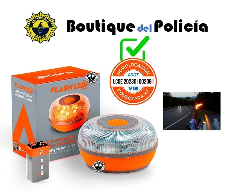 Baliza emergencia homologada V16 -FLASHLED SOS- conectada a DGT 3.0  - Novedades - Boutique del Policía