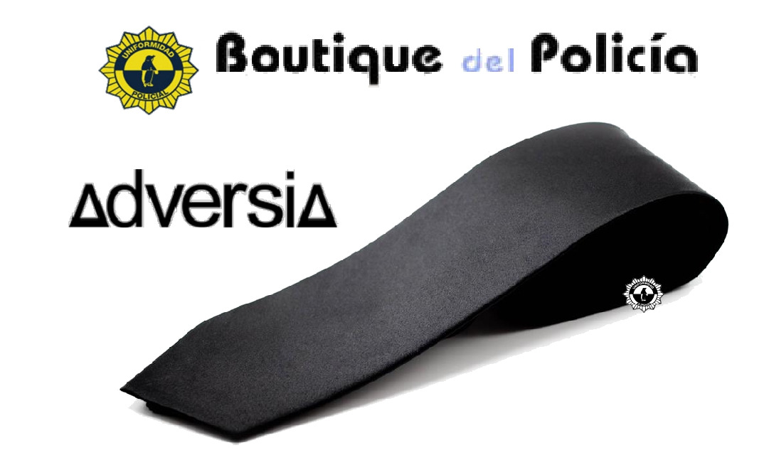 Corbata lisa raso negra - Uniformidad policial - Boutique del Policía