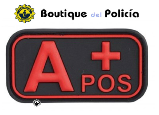 Emblema grupo sanguineo A+ PVC rojo/negro - Accesorios - Boutique del Policía