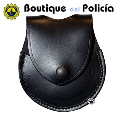 Funda grilletes bisagra cuero plano - Equipamiento policial - Boutique del Policía