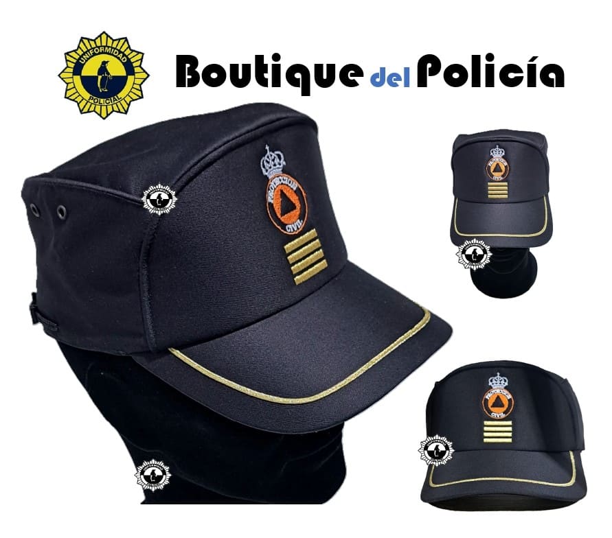 Gorra Protección Civil, esc. bordado, sutás oro (Jefe Agrupacion) - Novedades - Boutique del Policía