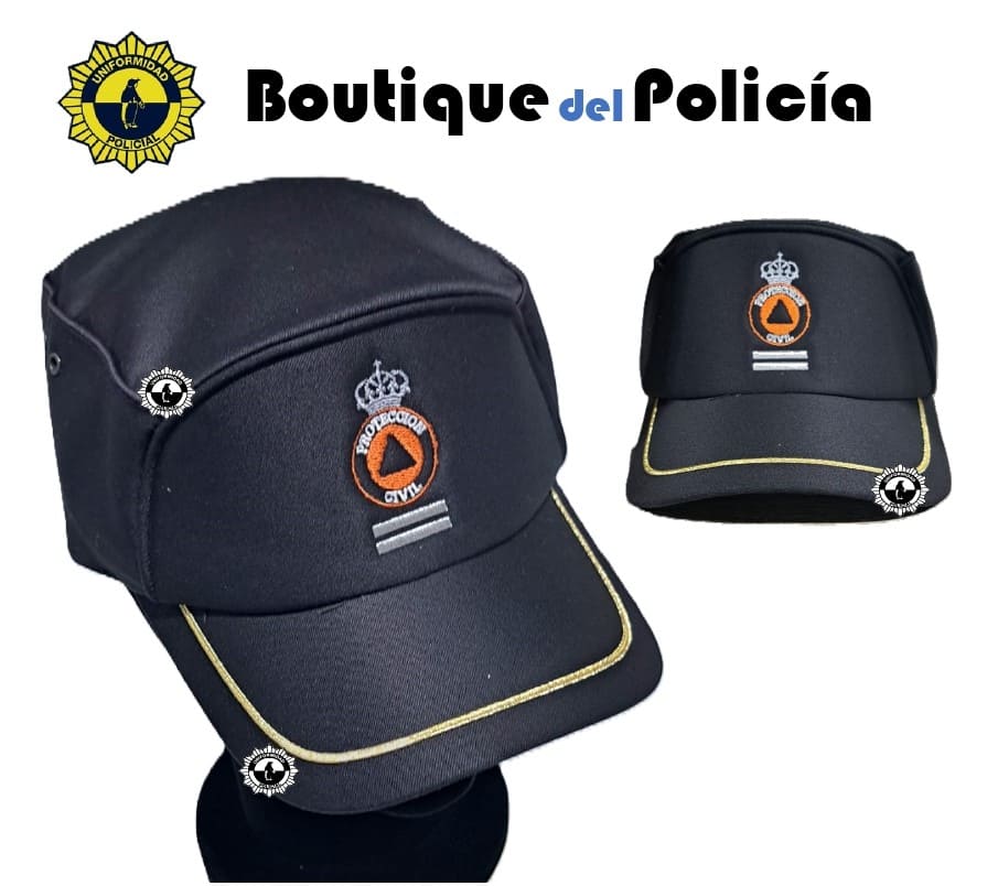 Gorra Protección Civil, esc. bordado, sutás oro (jefe Grupo) - Novedades - Boutique del Policía