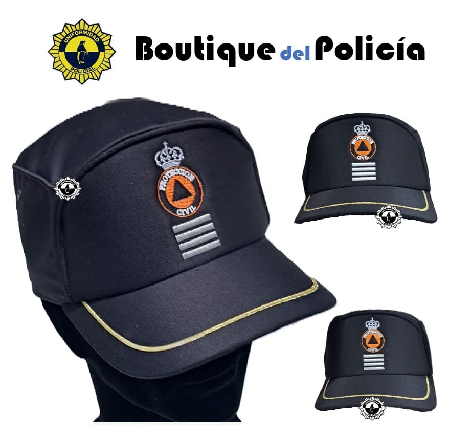 Gorra Protección Civil, esc. bordado, sutás oro (jefe Unidad) - Novedades - Boutique del Policía