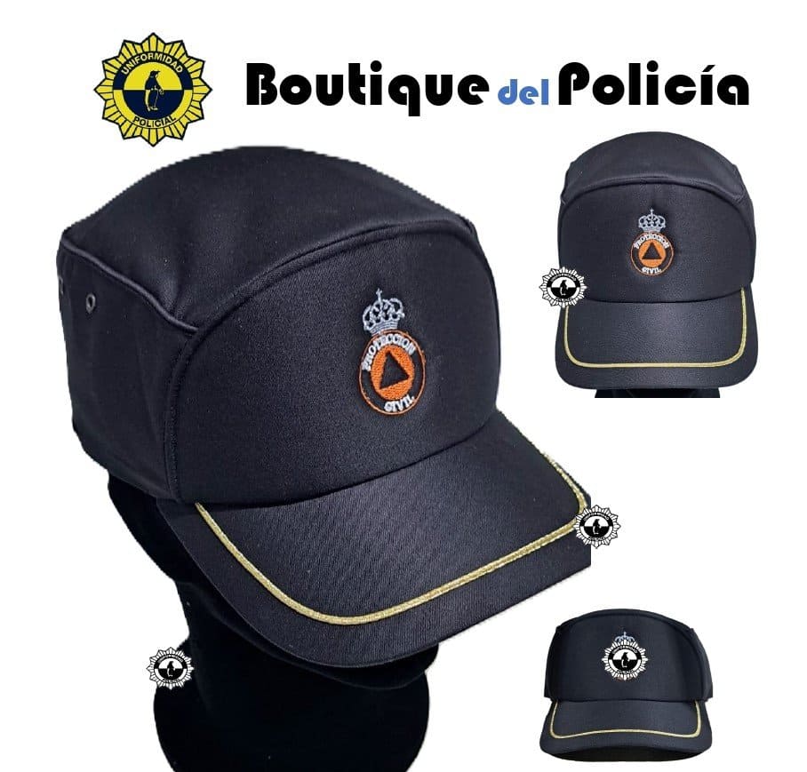Gorra Protección Civil, esc. bordado, sutás oro (Voluntario) - Novedades - Boutique del Policía
