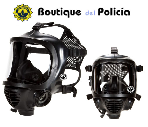 Máscara Antigás con pantalla panoramica y filtro NBQ incluido LATERAL - Equipamiento policial - Boutique del Policía
