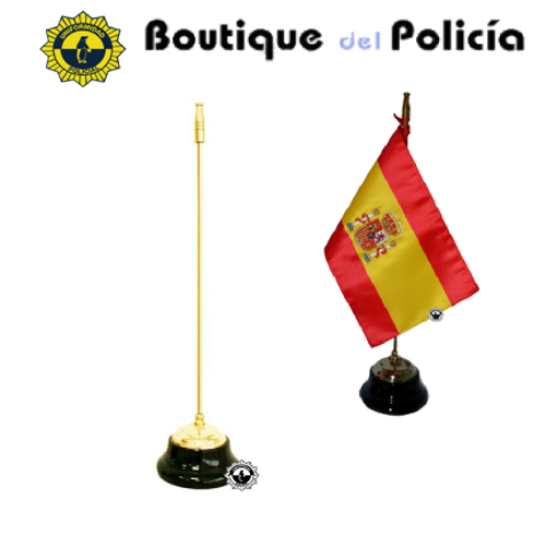 Mástil de sobremesa, clásico con base de madera. - Novedades - Boutique del Policía