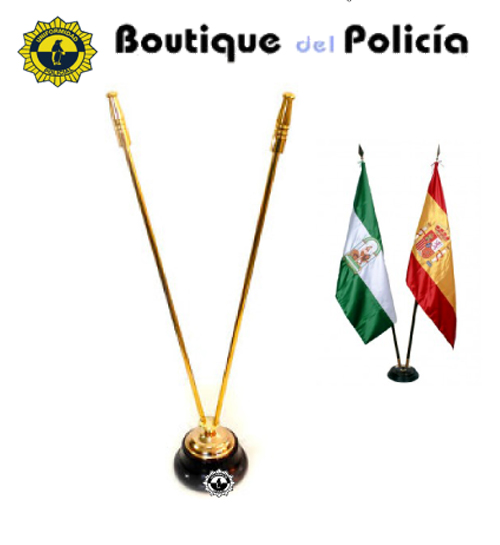 Mástil sobremesa madera doble - Novedades - Boutique del Policía