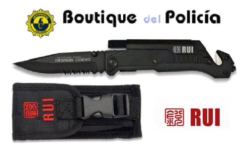 Navaja Rescate RUI con pedernal y linterna - Equipamiento policial - Boutique del Policía
