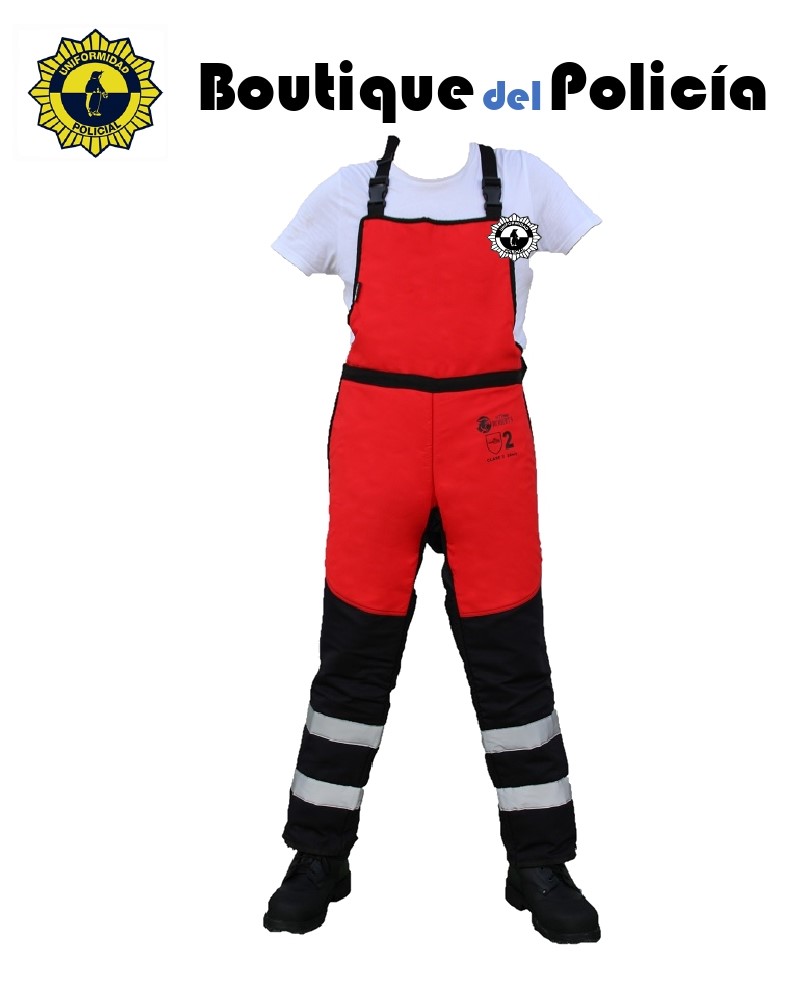 Peto Rojo Anticorte Motosierra CLASE 2 SOLAPA ROJO - Emergencias - Boutique del Policía
