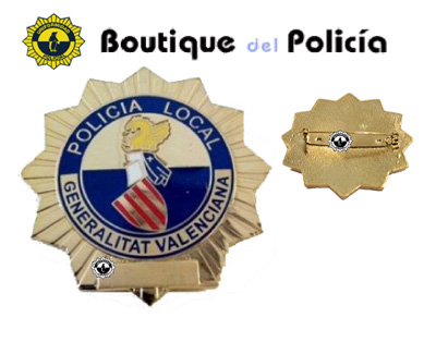 Placa pecho Policia Local Generalitat Valenciana c/alfiler - Uniformidad policial - Boutique del Policía