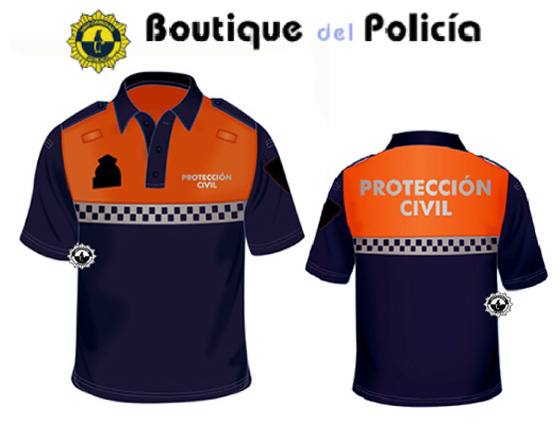 Polo Protección Civil m/c - Reflec. cuadros - Novedades - Boutique del Policía